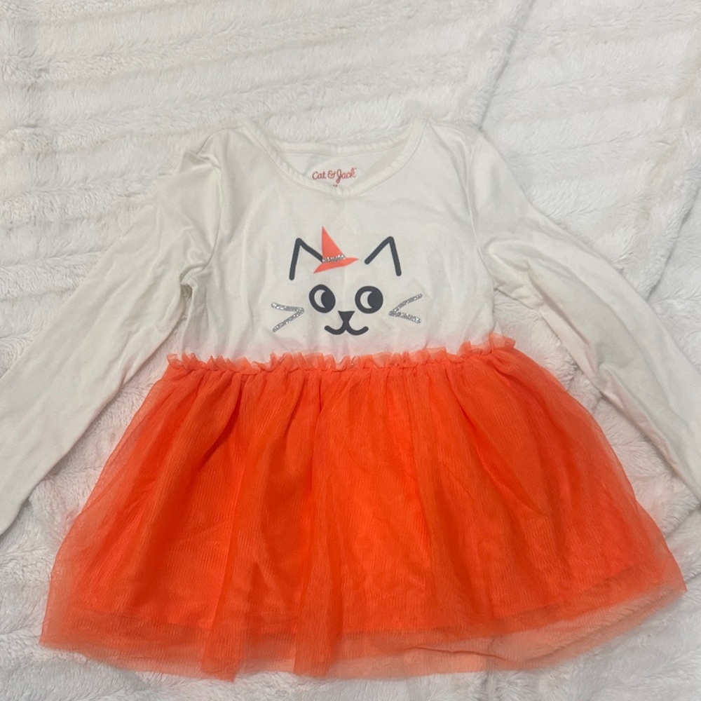 5T- Cat & Jack Dresses | Cat & Jack Orange & White Long Sleeves